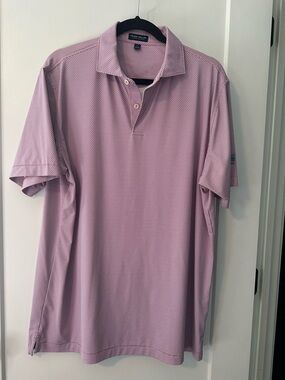 Peter Millar Pink Micro-Pattern Polo